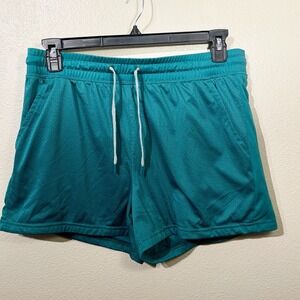 Active Green Glam Mesh Athletic Shorts Activewear Athleisure Women's L ( 12-14)